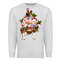 Dove Grey stacked christmas farm animals Premium Sweatshirt - Artiststas