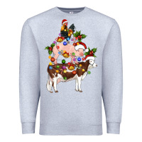 Heather Grey stacked christmas farm animals Premium Sweatshirt - Artiststas