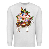 Oatmeal Heather stacked christmas farm animals Premium Sweatshirt - Artiststas