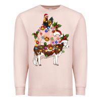 Pale Pink stacked christmas farm animals Premium Sweatshirt - Artiststas