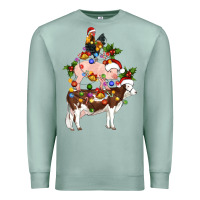 Seafoam stacked christmas farm animals Premium Sweatshirt - Artiststas