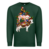 Sports Green stacked christmas farm animals Premium Sweatshirt - Artiststas
