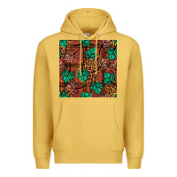 Antique Gold fall leaves seamless pattern Premium Hoodie - BundleAndBundleShop