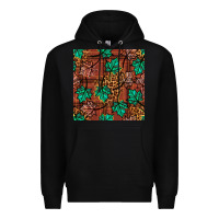 Black fall leaves seamless pattern Premium Hoodie - BundleAndBundleShop