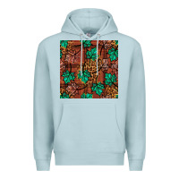 Blue Mist fall leaves seamless pattern Premium Hoodie - BundleAndBundleShop