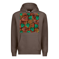 Coffee fall leaves seamless pattern Premium Hoodie - BundleAndBundleShop