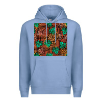 Colony Blue fall leaves seamless pattern Premium Hoodie - BundleAndBundleShop
