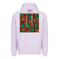 Lilac fall leaves seamless pattern Premium Hoodie - BundleAndBundleShop