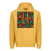 Mustard fall leaves seamless pattern Premium Hoodie - BundleAndBundleShop