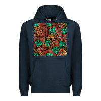 Navy fall leaves seamless pattern Premium Hoodie - BundleAndBundleShop