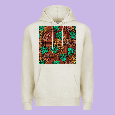 Fall Leaves Seamless Pattern Premium Hoodie Designed By Bundleandbundleshop