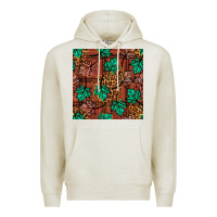 Oatmeal Heather fall leaves seamless pattern Premium Hoodie - BundleAndBundleShop