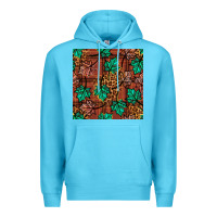 Ocean Blue fall leaves seamless pattern Premium Hoodie - BundleAndBundleShop