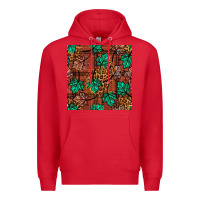 Red fall leaves seamless pattern Premium Hoodie - BundleAndBundleShop