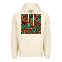 Sandshell fall leaves seamless pattern Premium Hoodie - BundleAndBundleShop