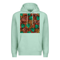 Seafoam fall leaves seamless pattern Premium Hoodie - BundleAndBundleShop