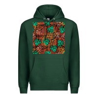 Sports Green fall leaves seamless pattern Premium Hoodie - BundleAndBundleShop