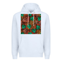 White fall leaves seamless pattern Premium Hoodie - BundleAndBundleShop