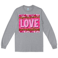 Heather Grey Love Valentine's day tumbler Long Sleeve Tee - HowdyJamesFarm