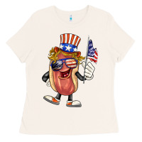 Bone 4th of july hot dog Ladies Tee - BarkalooDesign