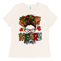 Bone Christmas merry mama messy bun Ladies Tee - Jasminsmagicworld