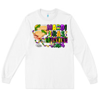 White mardi gras drinking team margaritas Long Sleeve Tee - CowGirlArtShop