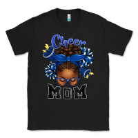 Black Cheer Mom Afro Messy Bun Classic Tee - texasbilliewilder