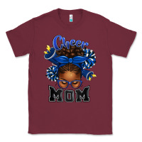 Burgundy Cheer Mom Afro Messy Bun Classic Tee - texasbilliewilder