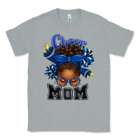 Heather Grey Cheer Mom Afro Messy Bun Classic Tee - texasbilliewilder