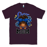 Plum Cheer Mom Afro Messy Bun Classic Tee - texasbilliewilder