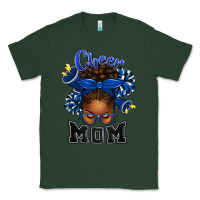 Sports Green Cheer Mom Afro Messy Bun Classic Tee - texasbilliewilder