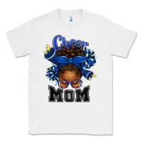 White Cheer Mom Afro Messy Bun Classic Tee - texasbilliewilder