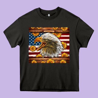 American Flag Eagle Tumbler Heavy Core Tee Designed By Lillyallendesigns