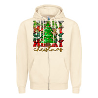 Sandshell Merry Christmas Tree Zipper Hoodie - CowhideDigitalArt