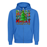 True Royal Merry Christmas Tree Zipper Hoodie - CowhideDigitalArt