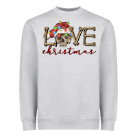 Heather Grey skull love christmas Heavyweight Sweatshirt - FaDigitalArtStudio
