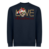 Navy skull love christmas Heavyweight Sweatshirt - FaDigitalArtStudio