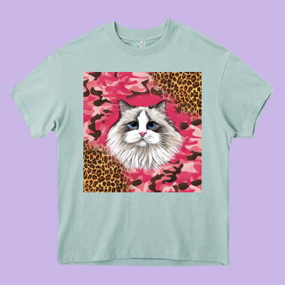 Ragdoll Cat Heavy Core Tee Designed By Lillyallendesigns