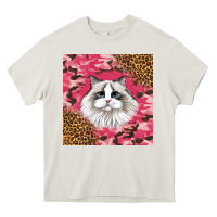 Cream ragdoll cat Heavy Core Tee - LillyAllenDesigns