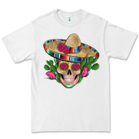White mexican skull sombrero roses cactus serape Premium Tee - Artiststas