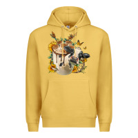 Antique Gold Black And White Cow Coffee Premium Hoodie - FaDigitalArtStudio