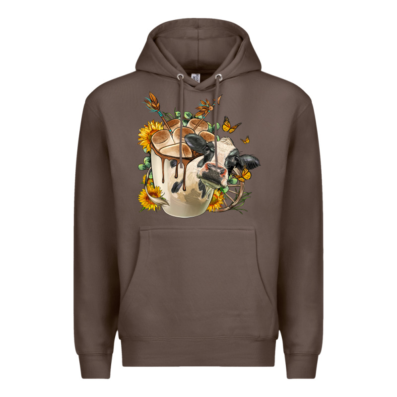 Black And White Cow Coffee Premium Hoodie by FaDigitalArtStudio | Teevron