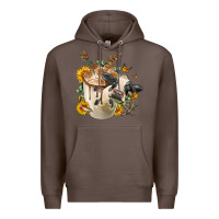 Coffee Black And White Cow Coffee Premium Hoodie - FaDigitalArtStudio
