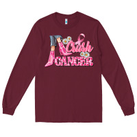 Burgundy crush cancer Long Sleeve Tee - CowGirlArtShop