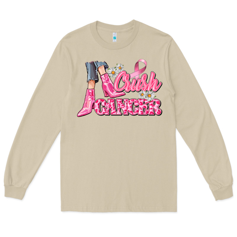 Crush Cancer Long Sleeve Tee by CowGirlArtShop | Teevron