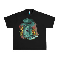 Black Turquoise Cowboy Boots Urban Heavy Tee - JahusDesignShop
