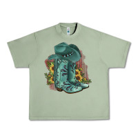 Oil Green Turquoise Cowboy Boots Urban Heavy Tee - JahusDesignShop
