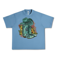 Pebble Blue Turquoise Cowboy Boots Urban Heavy Tee - JahusDesignShop