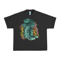Pigment Black Turquoise Cowboy Boots Urban Heavy Tee - JahusDesignShop