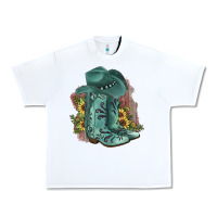 White Turquoise Cowboy Boots Urban Heavy Tee - JahusDesignShop